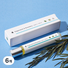 힐링팜스 에센셜 아로마롤온오일 페퍼민트&로즈마리, 6개, 10ml