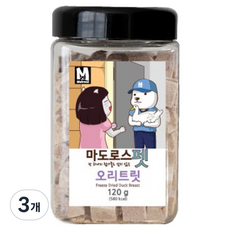 마도로스펫 반려동물 동결건조 간식, 오리, 120g, 3개