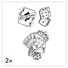 gelluna 半永久 復古 字母 十字架 骷髏 黑色 萬聖節 紋身 漢娜 刺青貼紙, 2個, T-291