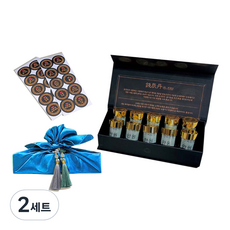 LOVELY FARM 錢診丹 韓藥 零用錢盒 10格 + 包袱巾 + 流蘇裝飾 2入 + 說明書 + 圓形貼紙 全套組合, 藍色(包袱巾), 隨機出貨(流蘇裝飾), 2套