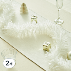 크리스마스 모루 장식 가랜드 베이직, 화이트, 2개