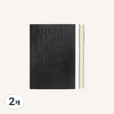 시그니처 구텐베르크 노트북, 타임스 뉴 로만(블랙) A6, 2개