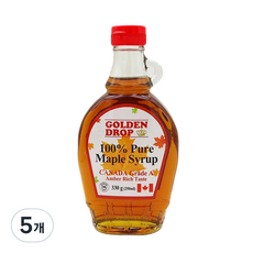 골든드롭 퓨어 메이플 앰버리치 시럽, 5개, 250ml