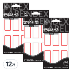 쁘띠팬시 인덱스 견출지 20-207R, 빨간색, 18개입, 12개