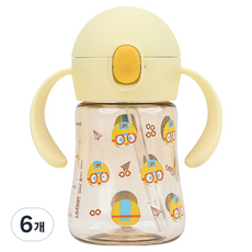 릴팡 더보틀 우리아이 첫 PPSU 양손 빨대 컵 뽀로로, 혼합색상, 6개, 200ml