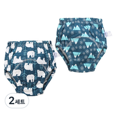 베베니즈 유아용 큐트패턴 배변훈련 팬티 2종 세트, 북극곰, 2세트