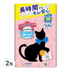 SOFY 蘇菲 unicharm 嬌聯 Center-In Happy Catch 長時間安心衛生棉, 18片, 量多夜用型(29cm), 2包