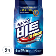 비트 EX 클린 분말세제 리필, 4kg, 5개