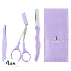 DeepTalk 修眉刀 剪刀 眉夾 修眉護理3件組 DT0858, 4套, 單一顏色