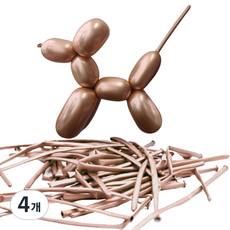 와우파티코리아 요술풍선 260W 50p, 크롬 샴페인골드, 4개