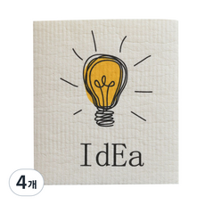 올하이 프린팅 펄프 행주 15 전구, 4개, 1개입