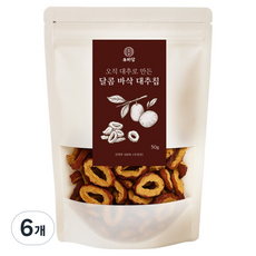 유하담 국내산 달콤 바삭한 대추칩, 50g, 6개