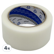 TERAOKA 이지컷 마스킹 끈적이 적은 무잔사 보양테이프 반투명 50mm x 25m 4140, 4개