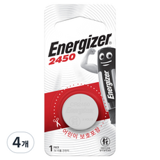 에너자이저 리튬 코인건전지 CR2450, 4개, 1개입