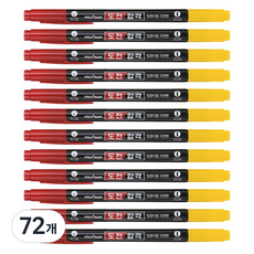 munhwA 挑戰合格電腦用簽字筆, 72個, 黑色 + 紅色