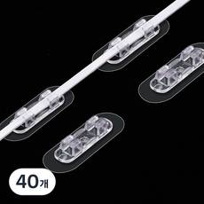 前途光明 黏貼式電線電纜整理固定夾, 透明, 40個