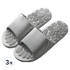 쏙쏙채움 거실 지압 슬리퍼 S, 3개, 그레이