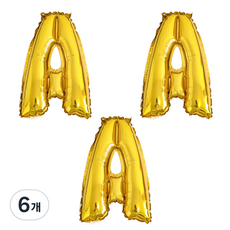 LivingDA 字母 A 鋁箔氣球 大, 金色, 6個