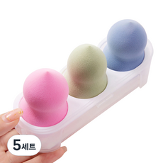 에이홉 다양한 모양의 소프트 에어쿠션퍼프 3구 + 보관함 세트, 5세트, 조롱박