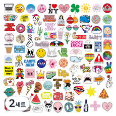 어가네닷컴 캐릭터 로고 방수 캐리어 감성 스티커 100종 세트, 27 깜찍한 캐릭터, 2세트