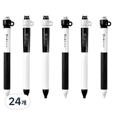 조선문방구 빙글빙글 컵냥이 중성펜 0.5mm, 랜덤발송, 24개