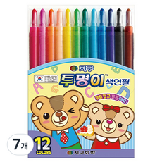 지구화학 투명이 색연필 12종 세트, 12색, 7개