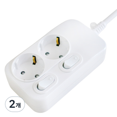 大山電子 16A 獨立開關型 2孔延長線, 1.5m, 白色, 2個