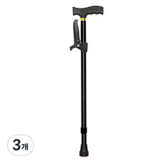 디페이브 스탠다드 1발 팔걸이 노인 어르신 지팡이 블랙, 3개