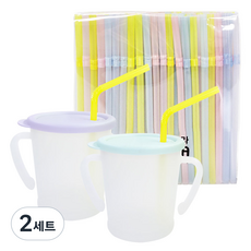 AGAFURA New Magic吸管杯 2入+吸管 200入, 薰衣草+薄荷, 2套