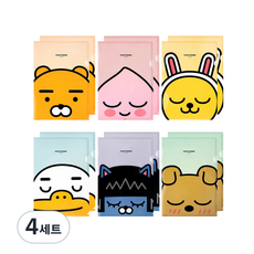 카카오프렌즈 L자 홀더 파일 6종 x 2p 세트, 혼합색상, 4세트