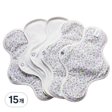 CottonRepublic 棉花共和國 純棉纖薄棉質衛生棉 紫羅蘭, 1入, 15個, 中型