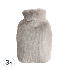 푸트로랩 따뜻한 커버 pvc 보온 물주머니 연그레이 2000ml, 3개