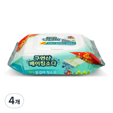 에파타클린업 구연산 베이킹소다 물걸레청소포 대형, 4개