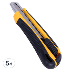 델리 커터칼 대형 2064, 옐로우, 5개