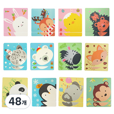 다다 미끄럼 방지 스티커 숲속친구 120 x 120 mm, 48개