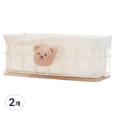 elelliving 可愛道具收納整理籃, 棕熊, 2個