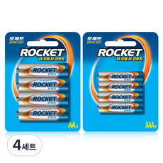 로케트 알카라인 건전지 AA 4p + AAA 4p, 4세트