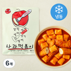 사과떡볶이 쌀떡팩 쌀떡볶이 매운맛 (냉동), 750g, 6개