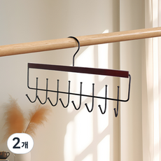 인아트 데일리 옷걸이 FE-0078훅, 무광검정, 2개
