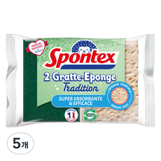 스폰텍스 TRADITION 전통 감성 스크럽 스펀지, 5개, 2개입