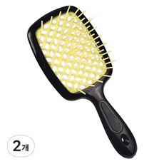 DeepTalk 鏤空方型髮梳, 黃色, 2個