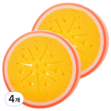 Runeon 乾淨清潔海綿 橙橘, 4個