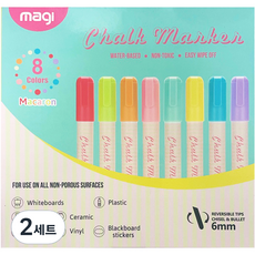동아피엠에스 마카롱칼라 블랙보드 윈도우마카 8색 세트 6mm, 혼합색상, 2세트