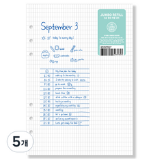 wannathis 6孔Jumbo長格線補充內頁, 5個, 100入