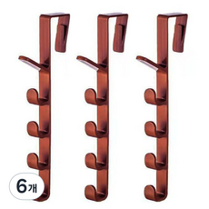 cleanis 多用途收納掛架, 6個, 棕色