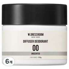 더블유드레스룸 디퓨저 탈취제 00 언센티드, 110g, 6개