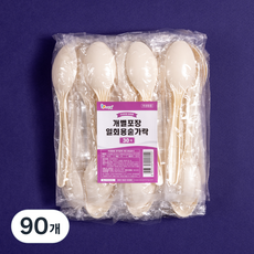 리빙웰 개별포장 일회용숟가락 아이보리, 1개입, 90개
