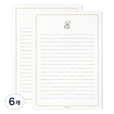 페이퍼리안 니어앤디어 노트패드 A5, 테디베어, 6개, 60매