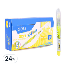 deLi 得力 螢光筆 EU35470, 24個, 黃色