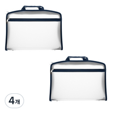 ECO Chungwoon 拉鍊文件夾 A4 5cm, 藍色, 4個